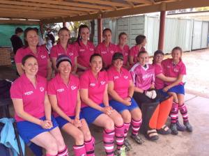 Division 2 Ladies Pink Round prior to getting soaked